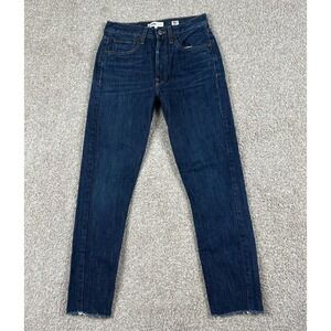 Re/Done Levis Jeans Women 27 Blue High Rise Denim Reconstructed Slim Fit Raw Hem